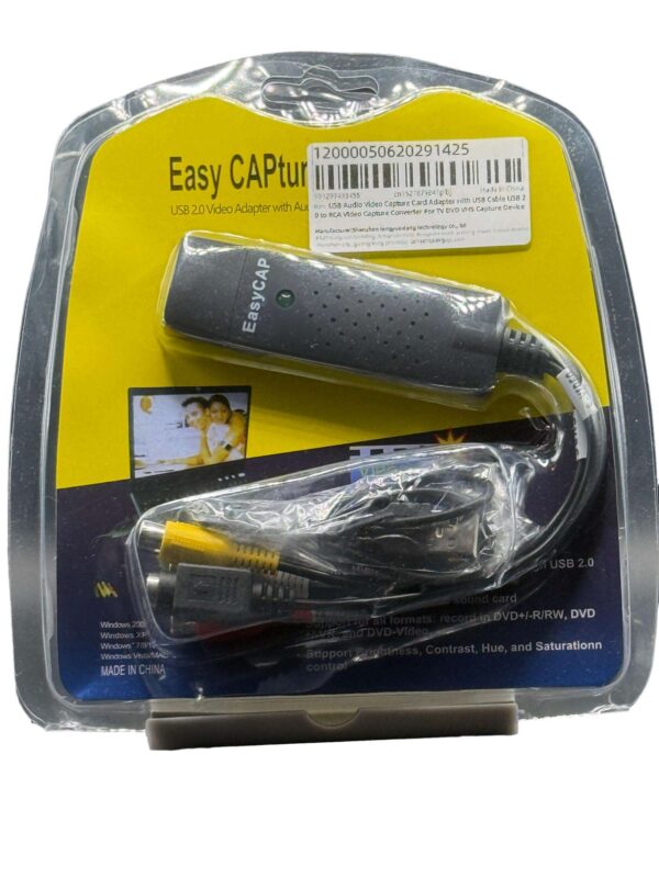 Adaptateur de capture audio-vidéo USB avec câble USB, convertisseur de capture vidéo USB 2.0 vers RCA pour appareil de capture TV DVD VHS